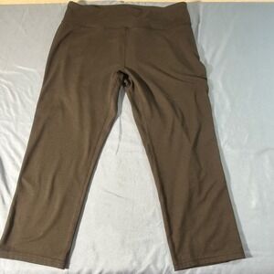SOYBU Womens Capri Leggings Athleisure Workout Pants Brown Size L